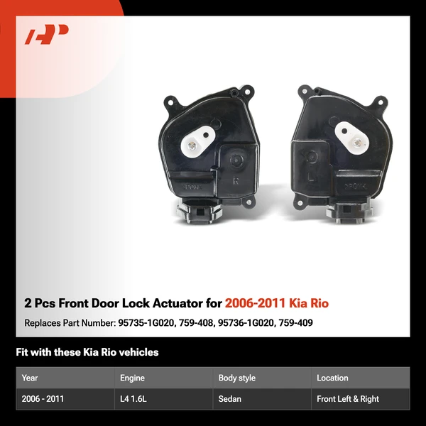 2 Pcs Front Door Lock Actuator for 2006-2011 Kia Rio