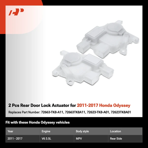 2 Pcs Rear Door Lock Actuator for 2011-2017 Honda Odyssey