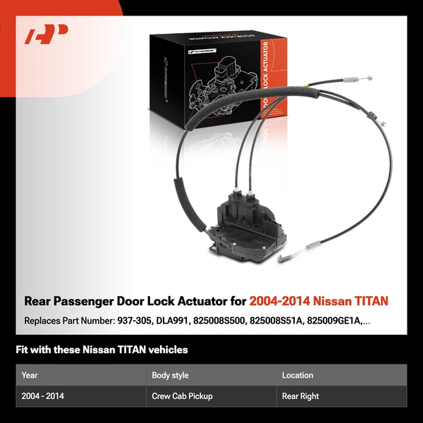 Rear Passenger Door Lock Actuator for 2004-2014 Nissan TITAN