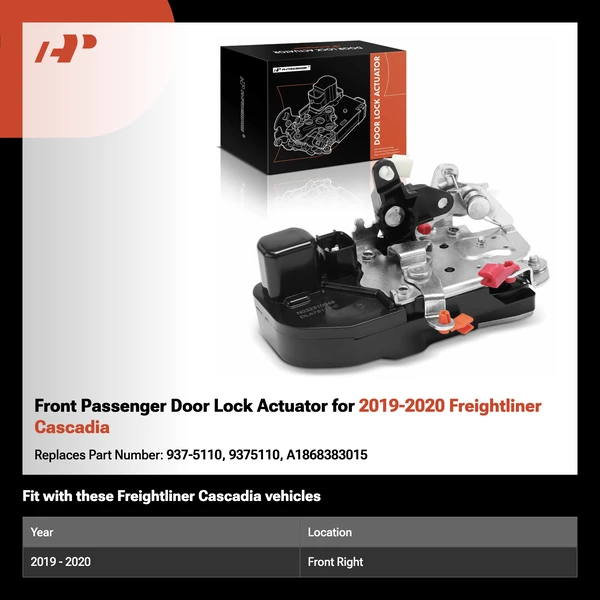 Front Passenger Door Lock Actuator for 2019-2020 Freightliner Cascadia