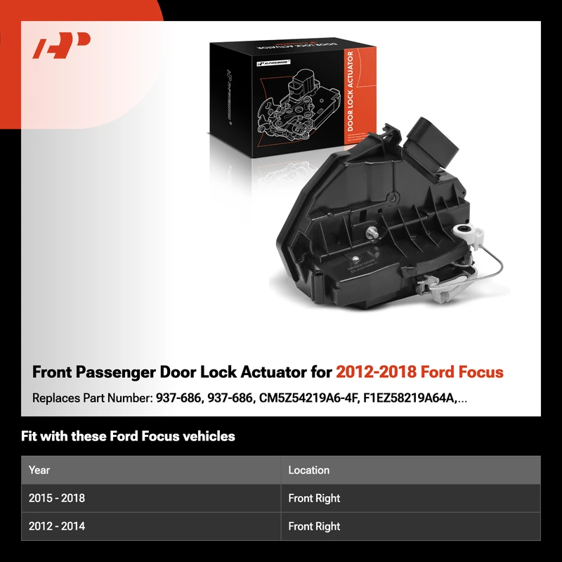 Front Passenger Door Lock Actuator for 2012-2018 Ford Focus