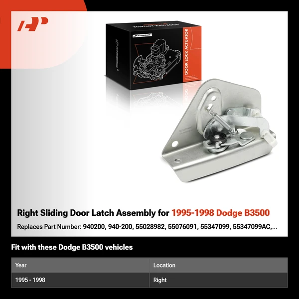 Right Sliding Door Latch Assembly for 1995-1998 Dodge B3500