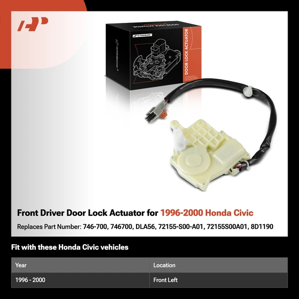 Front Driver Door Lock Actuator for 1996-2000 Honda Civic