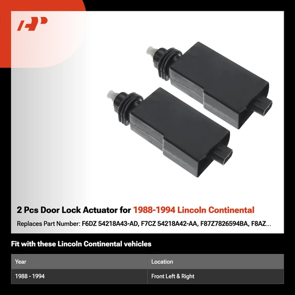 2 Pcs Door Lock Actuator for 1988-1994 Lincoln Continental