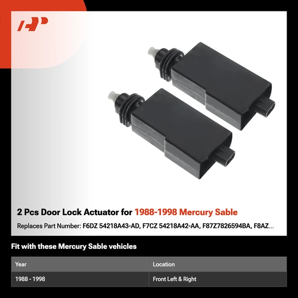 2 Pcs Door Lock Actuator for 1988-1998 Mercury Sable