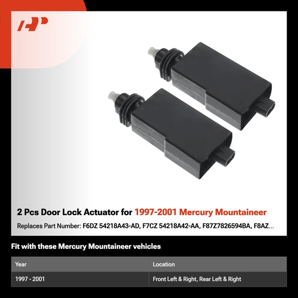 2 Pcs Door Lock Actuator for 1997-2001 Mercury Mountaineer