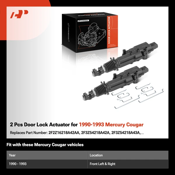 2 Pcs Door Lock Actuator for 1990-1993 Mercury Cougar