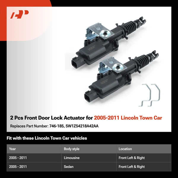 2 Pcs Front Door Lock Actuator for 2005-2011 Lincoln Town Car
