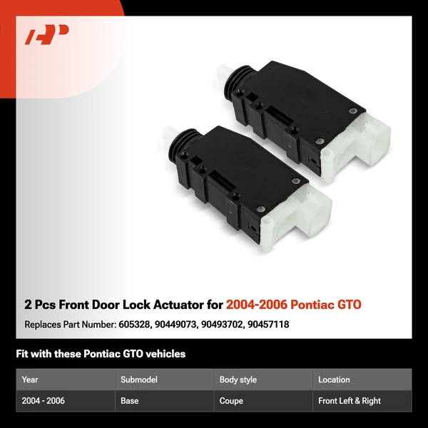 2 Pcs Front Door Lock Actuator for 2004-2006 Pontiac GTO