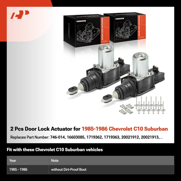 2 Pcs Door Lock Actuator for 1985-1986 Chevrolet C10 Suburban