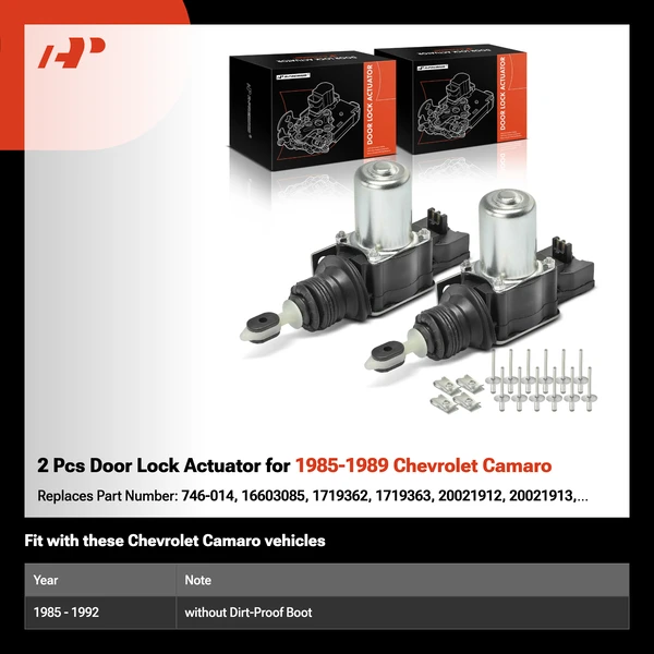 2 Pcs Door Lock Actuator for 1985-1989 Chevrolet Camaro