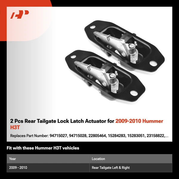 2 Pcs Rear Tailgate Lock Latch Actuator for 2009-2010 Hummer H3T