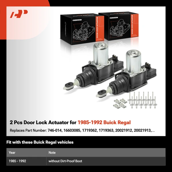 2 Pcs Door Lock Actuator for 1985-1992 Buick Regal