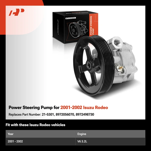 Power Steering Pump for 2001-2002 Isuzu Rodeo