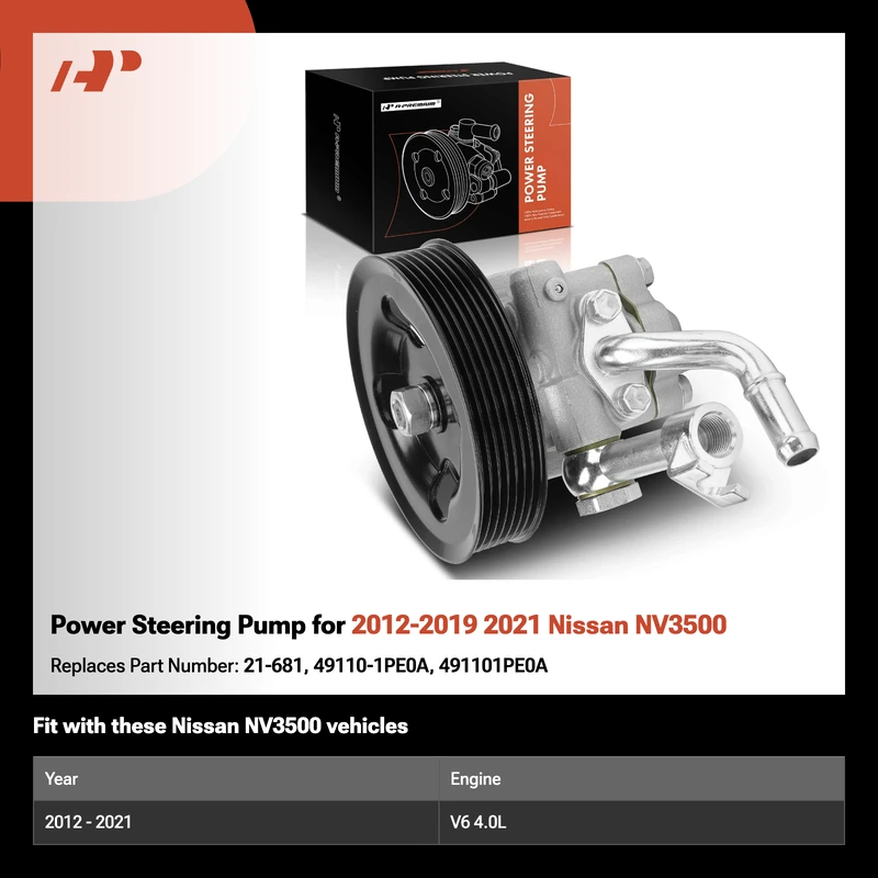 Power Steering Pump for 2012-2019 2021 Nissan NV3500