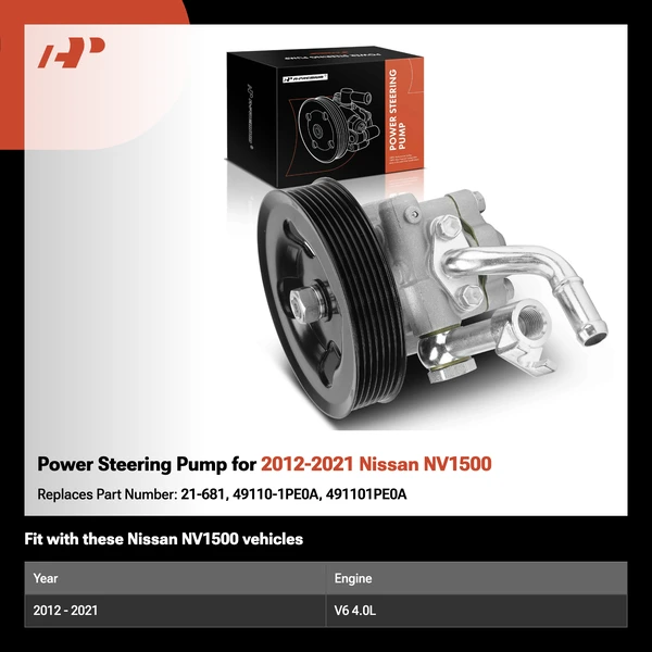 Power Steering Pump for 2012-2021 Nissan NV1500