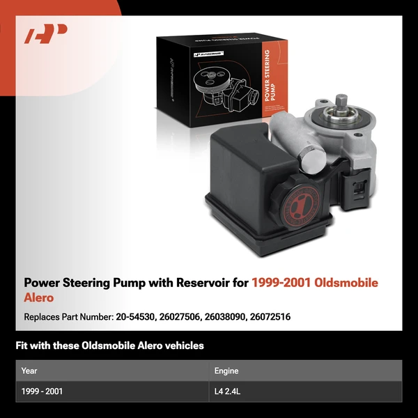 Power Steering Pump with Reservoir for 1999-2001 Oldsmobile Alero