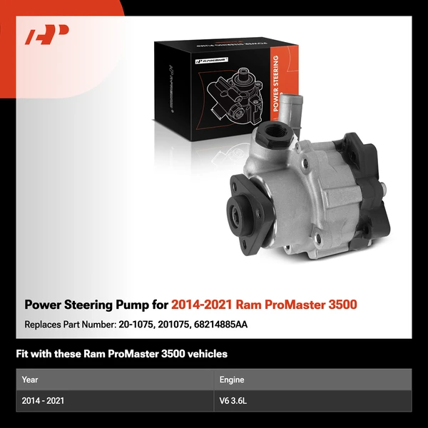 Power Steering Pump for 2014-2021 Ram ProMaster 3500