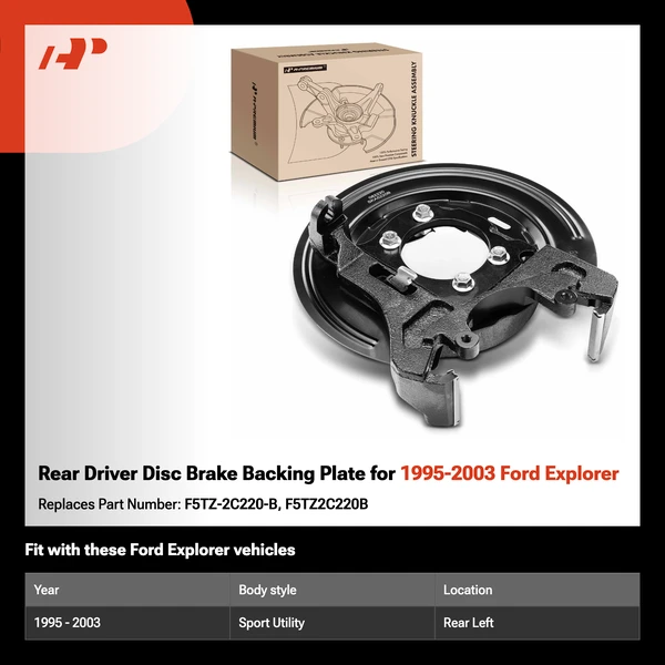 Rear Driver Disc Brake Backing Plate for 1995-2003 Ford Explorer