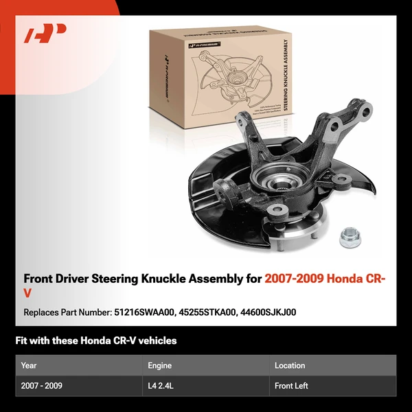 Front Driver Steering Knuckle Assembly for 2007-2009 Honda CR-V