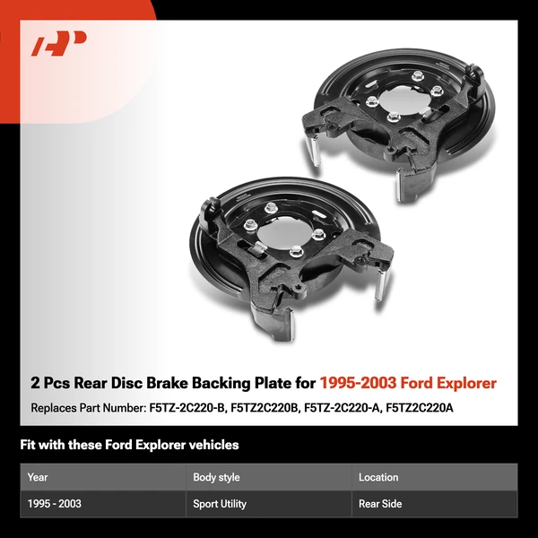 2 Pcs Rear Disc Brake Backing Plate for 1995-2003 Ford Explorer