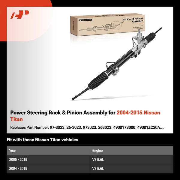 Power Steering Rack & Pinion Assembly for 2004-2015 Nissan Titan
