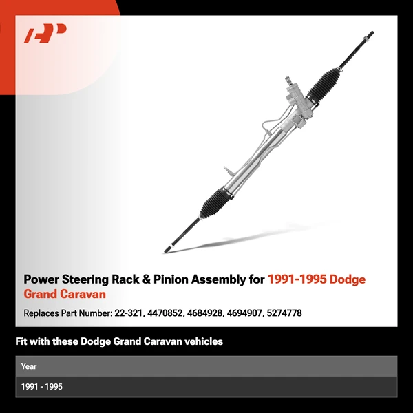 Power Steering Rack & Pinion Assembly for 1991-1995 Dodge Grand Caravan