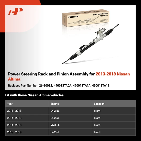Power Steering Rack and Pinion Assembly for 2013-2018 Nissan Altima