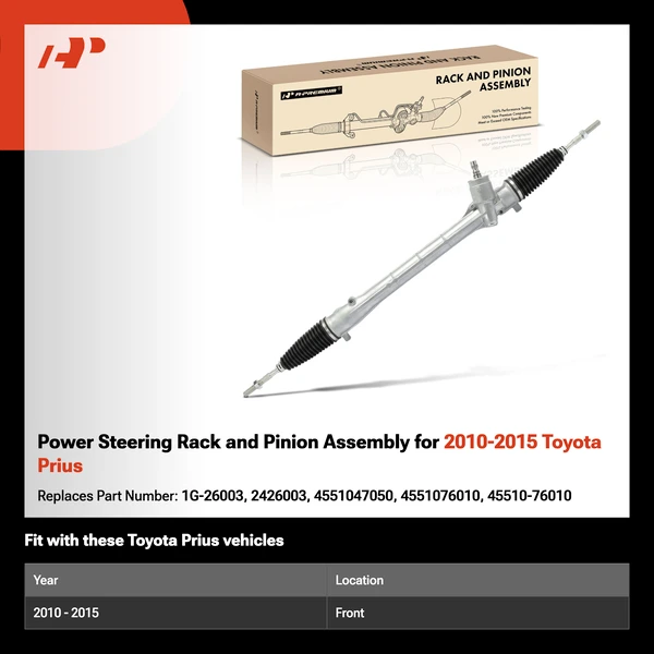 Power Steering Rack and Pinion Assembly for 2010-2015 Toyota Prius