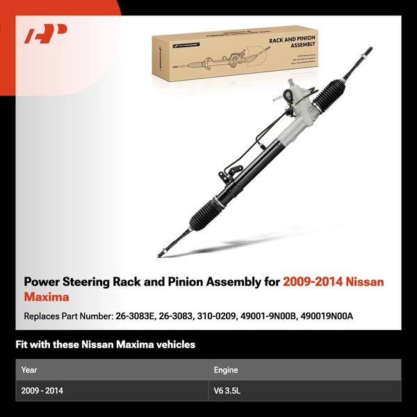 Power Steering Rack and Pinion Assembly for 2009-2014 Nissan Maxima