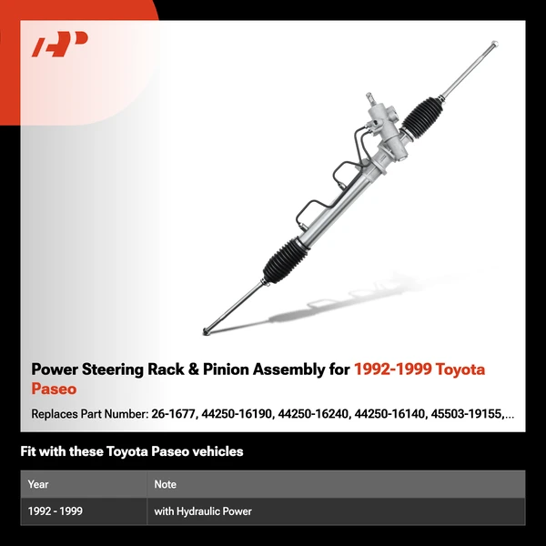 Power Steering Rack & Pinion Assembly for 1992-1999 Toyota Paseo