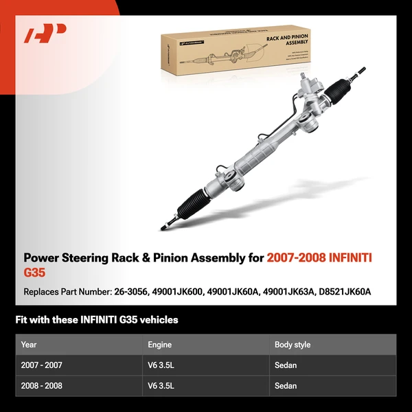 Power Steering Rack & Pinion Assembly for 2007-2008 INFINITI G35