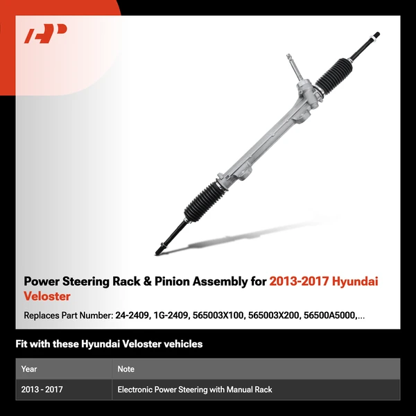 Power Steering Rack & Pinion Assembly for 2013-2017 Hyundai Veloster