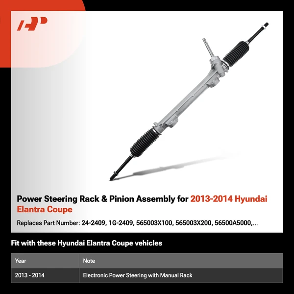 Power Steering Rack & Pinion Assembly for 2013-2014 Hyundai Elantra Coupe