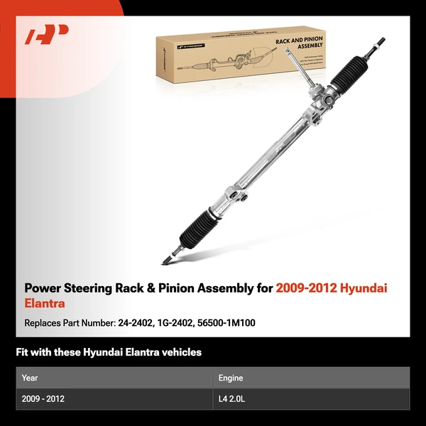 Power Steering Rack & Pinion Assembly for 2009-2012 Hyundai Elantra