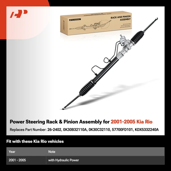 Power Steering Rack & Pinion Assembly for 2001-2005 Kia Rio