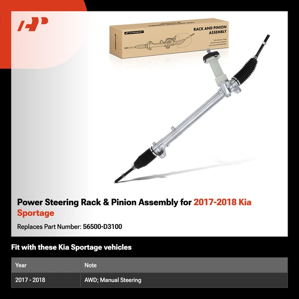 Power Steering Rack & Pinion Assembly for 2017-2018 Kia Sportage