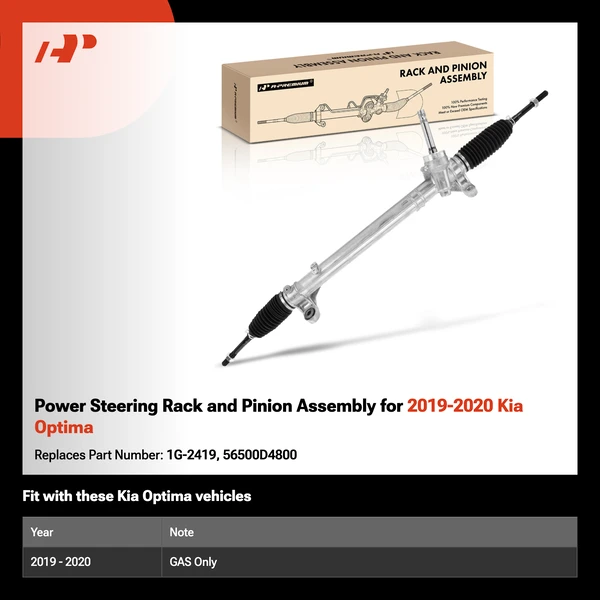 Power Steering Rack and Pinion Assembly for 2019-2020 Kia Optima