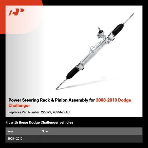 Power Steering Rack & Pinion Assembly for 2008-2010 Dodge Challenger