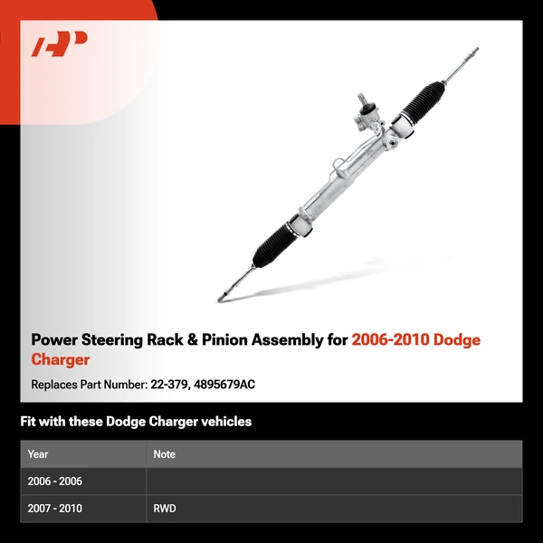 Power Steering Rack & Pinion Assembly for 2006-2010 Dodge Charger