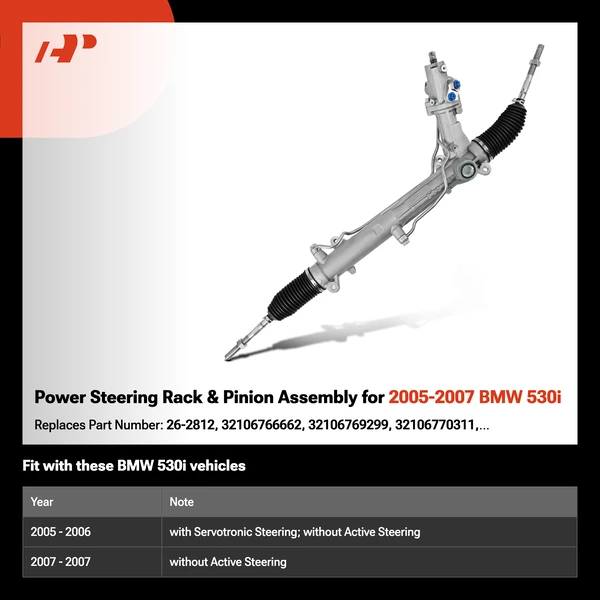 Power Steering Rack & Pinion Assembly for 2005-2007 BMW 530i
