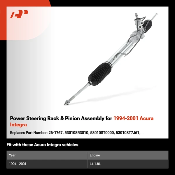 Power Steering Rack & Pinion Assembly for 1994-2001 Acura Integra
