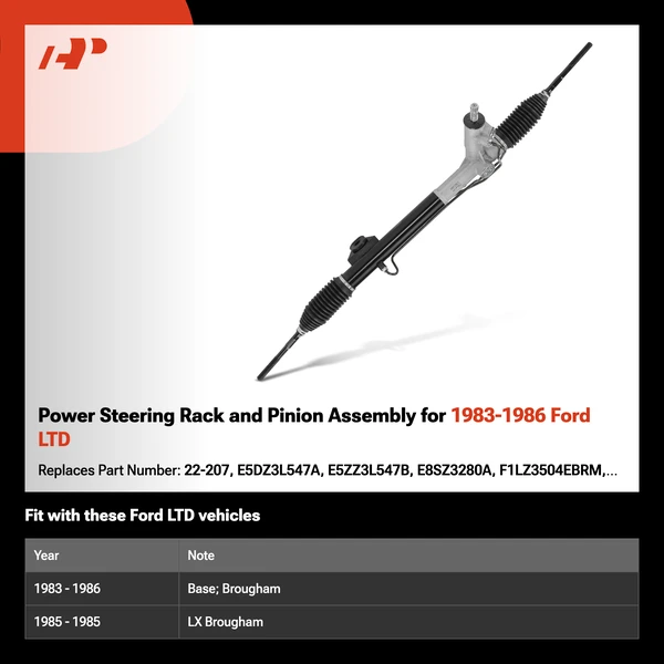 Power Steering Rack and Pinion Assembly for 1983-1986 Ford LTD