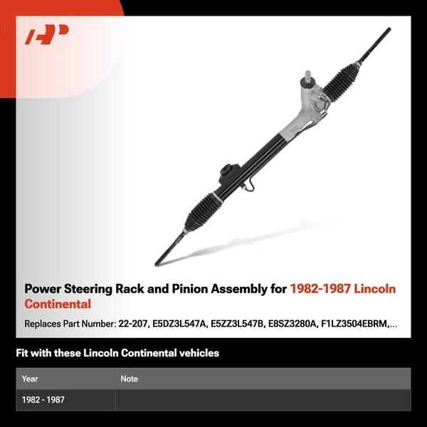 Power Steering Rack and Pinion Assembly for 1982-1987 Lincoln Continental