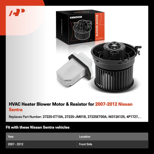 HVAC Heater Blower Motor & Resistor for 2007-2012 Nissan Sentra