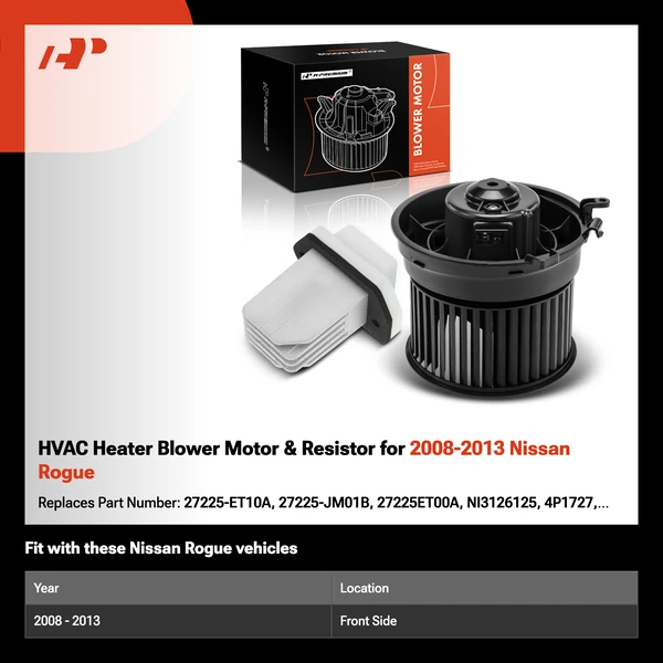 HVAC Heater Blower Motor & Resistor for 2008-2013 Nissan Rogue