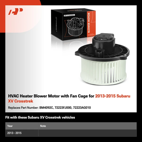 HVAC Heater Blower Motor with Fan Cage for 2013-2015 Subaru XV Crosstrek
