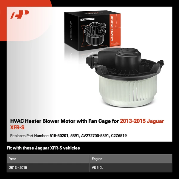 HVAC Heater Blower Motor with Fan Cage for 2013-2015 Jaguar XFR-S