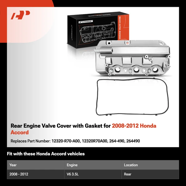 Rear Engine Valve Cover with Gasket for 2008-2012 Honda Accord