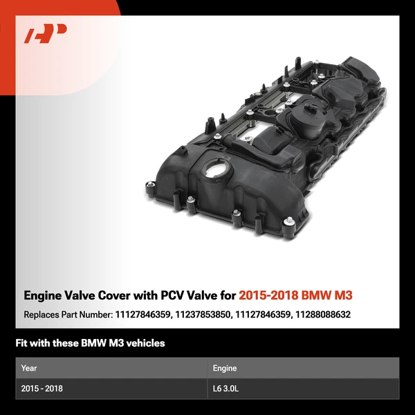 Engine Valve Cover with PCV Valve for 2015-2018 BMW M3